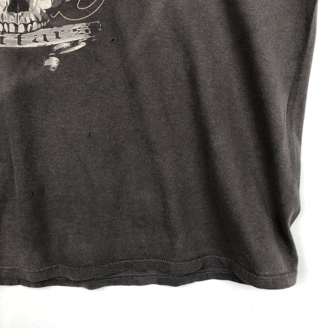 90'S Fender Skull Pattern Advertising T-Shirt, Men's XL (approx.), Vintage cotton Charcoal Vintage Second Hand
