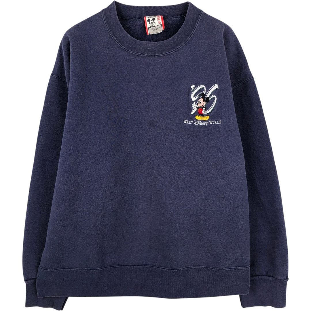 Vintage 90'S Disney Designs Mickey Mouse character sweatshirt, Made in USA, Men's XL cotton navy blue type Vintage Second Hand