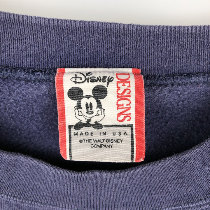 Vintage 90'S Disney Designs Mickey Mouse character sweatshirt, Made in USA, Men's XL cotton navy blue type Vintage Second Hand