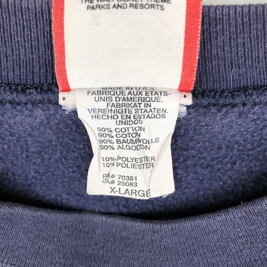 Vintage 90'S Disney Designs Mickey Mouse character sweatshirt, Made in USA, Men's XL cotton navy blue type Vintage Second Hand