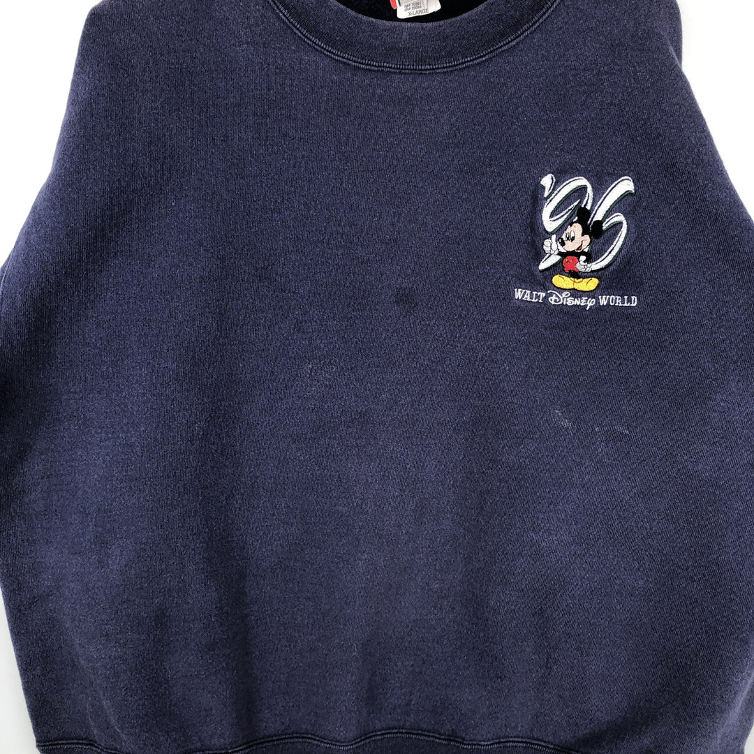 Vintage 90'S Disney Designs Mickey Mouse character sweatshirt, Made in USA, Men's XL cotton navy blue type Vintage Second Hand