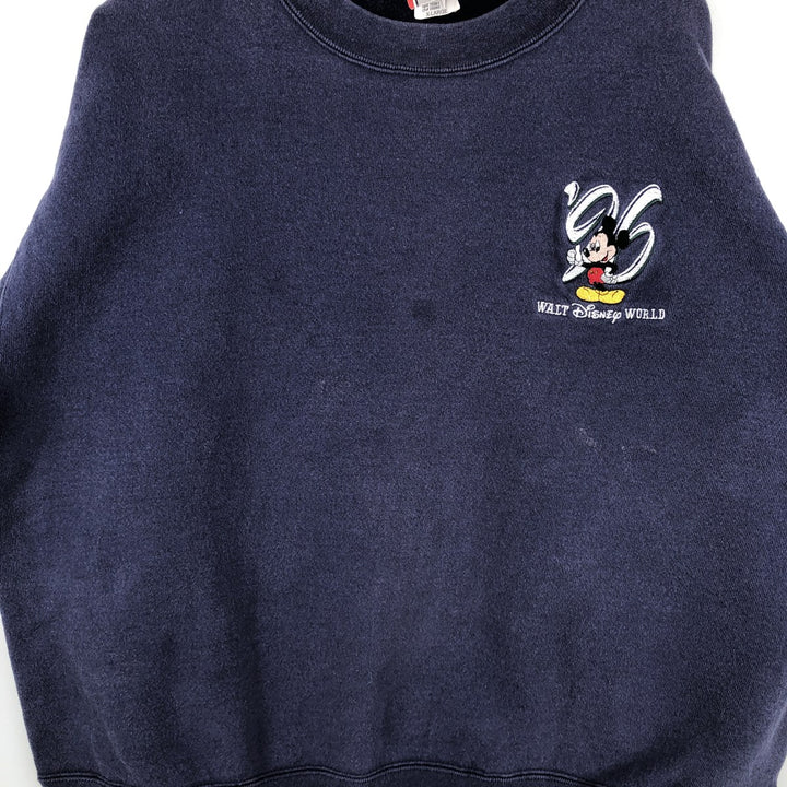 Vintage 90'S Disney Designs Mickey Mouse character sweatshirt, Made in USA, Men's XL cotton navy blue type Vintage Second Hand