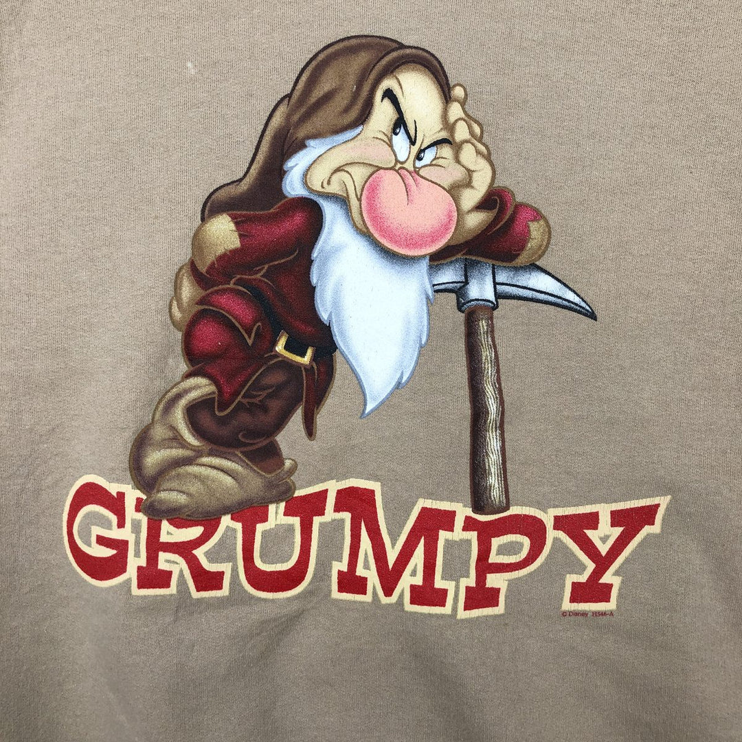Hanes Snow White and the Seven Dwarfs Grumpy Character Sweatshirt (Men's Size L) cotton Beige type Vintage Second Hand