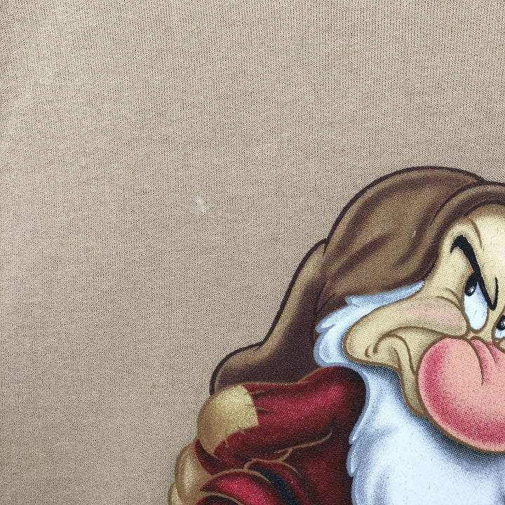 Hanes Snow White and the Seven Dwarfs Grumpy Character Sweatshirt (Men's Size L) cotton Beige type Vintage Second Hand
