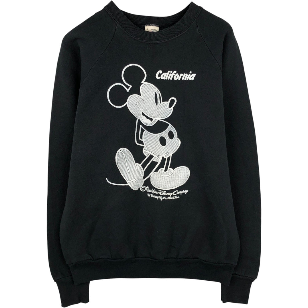 90'S Fruit of the Loom Mickey Mouse Character Sweatshirt, Made in USA, Men's Size L (approx.), Vintage cotton black type Vintage Second Hand