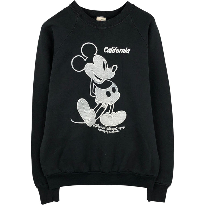 90'S Fruit of the Loom Mickey Mouse Character Sweatshirt, Made in USA, Men's Size L (approx.), Vintage cotton black type Vintage Second Hand