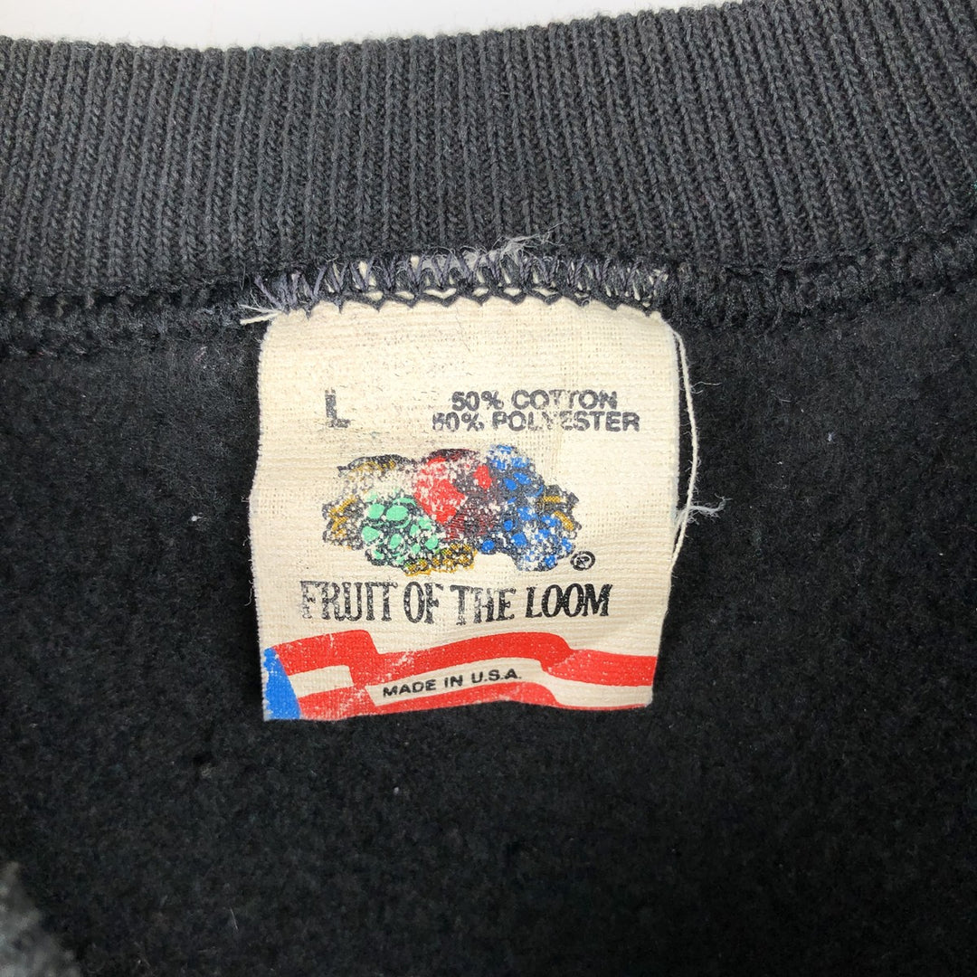 90'S Fruit of the Loom Mickey Mouse Character Sweatshirt, Made in USA, Men's Size L (approx.), Vintage cotton black type Vintage Second Hand