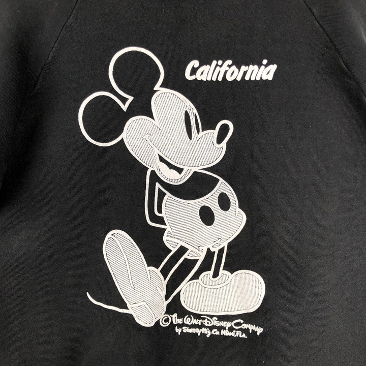 90'S Fruit of the Loom Mickey Mouse Character Sweatshirt, Made in USA, Men's Size L (approx.), Vintage cotton black type Vintage Second Hand