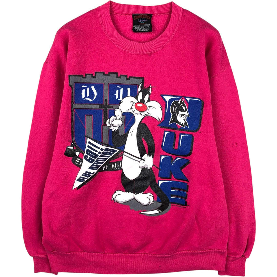 90'S GARMENT Sylvester Cat Character Sweatshirt, Made in USA, Men's Size L (Equivalent), Vintage cotton pink type Vintage Second Hand
