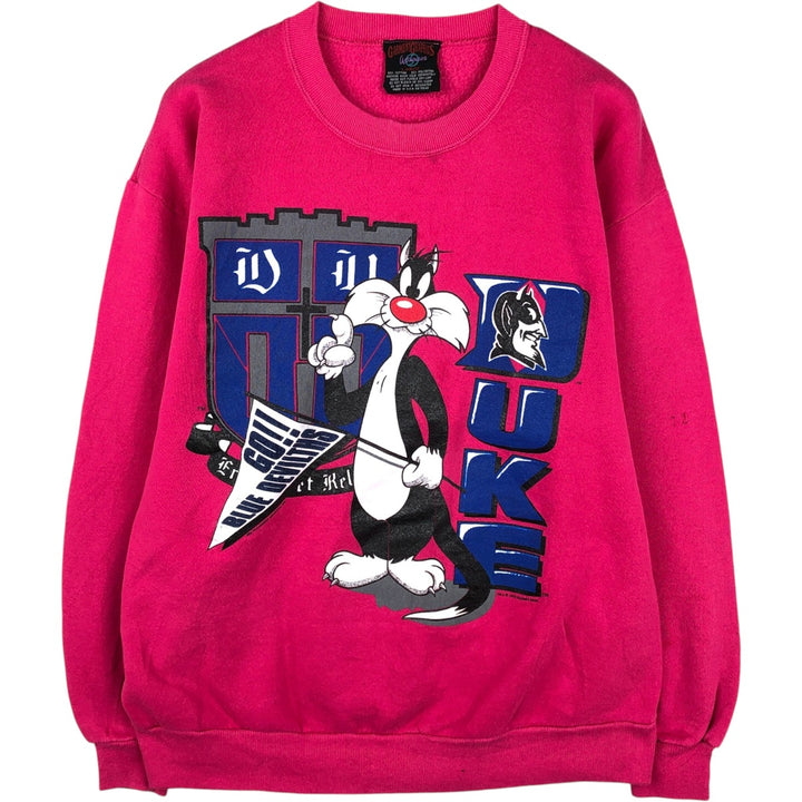 90'S GARMENT Sylvester Cat Character Sweatshirt, Made in USA, Men's Size L (Equivalent), Vintage cotton pink type Vintage Second Hand