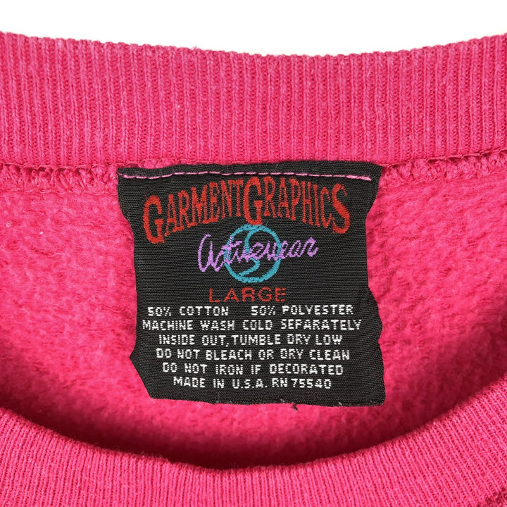 90'S GARMENT Sylvester Cat Character Sweatshirt, Made in USA, Men's Size L (Equivalent), Vintage cotton pink type Vintage Second Hand