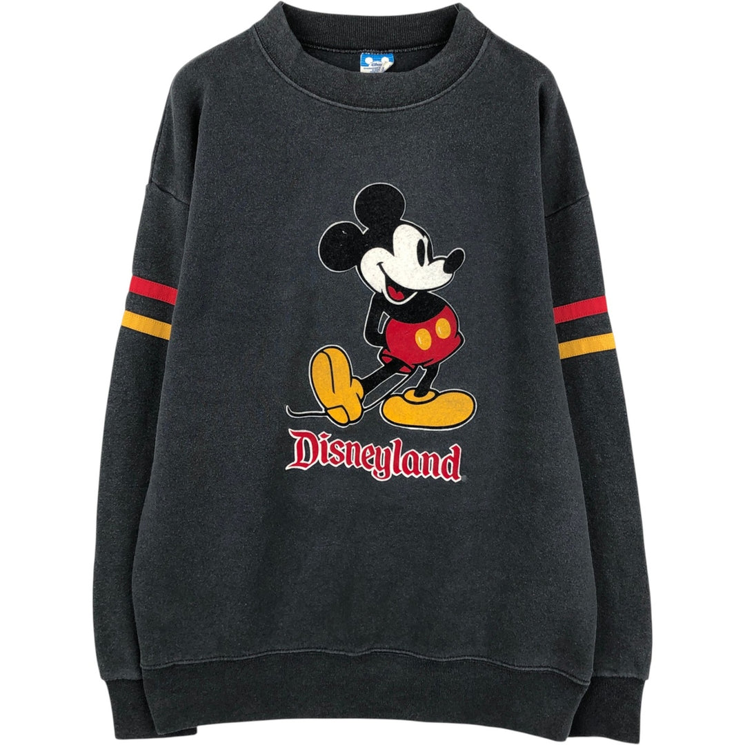 90'S Disney MICKEY MOUSE character sweatshirt, made in USA, men's size XL equivalent, vintage. polyester gray type Vintage Second Hand