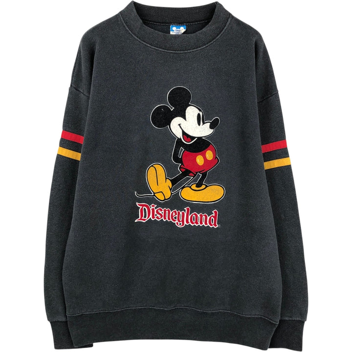 90'S Disney MICKEY MOUSE character sweatshirt, made in USA, men's size XL equivalent, vintage. polyester gray type Vintage Second Hand