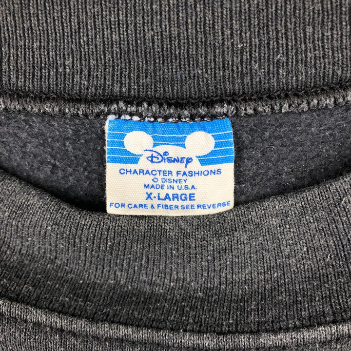 90'S Disney MICKEY MOUSE character sweatshirt, made in USA, men's size XL equivalent, vintage. polyester gray type Vintage Second Hand