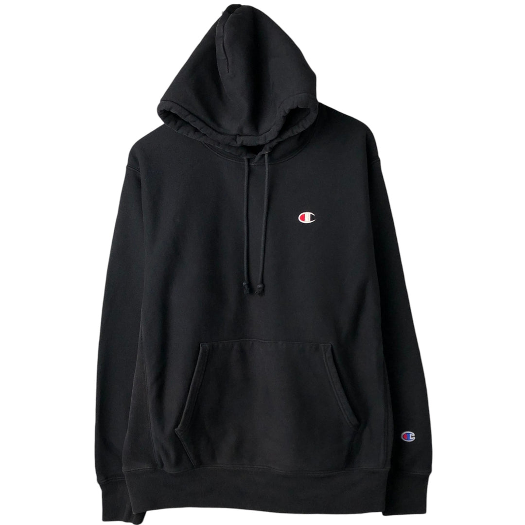 Champion REVERSE WEAVE Reverse Weave Sweat Pullover Hoodie Men's L size cotton black type Vintage Second Hand