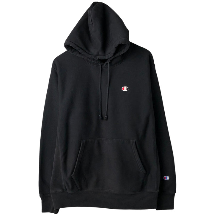 Champion REVERSE WEAVE Reverse Weave Sweat Pullover Hoodie Men's L size cotton black type Vintage Second Hand