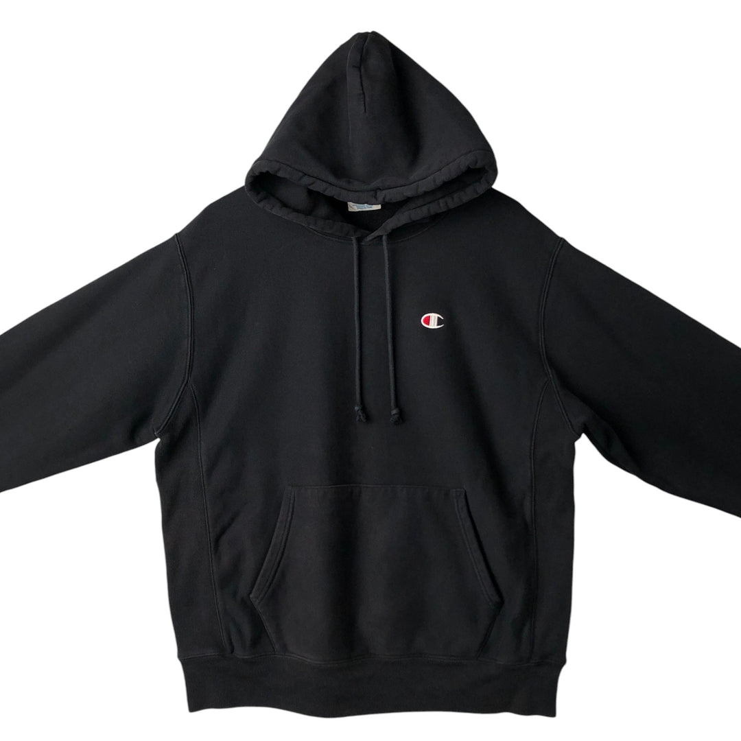 Champion REVERSE WEAVE Reverse Weave Sweat Pullover Hoodie Men's L size cotton black type Vintage Second Hand
