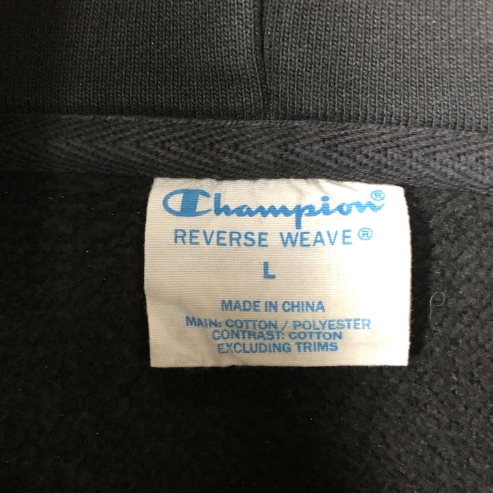 Champion REVERSE WEAVE Reverse Weave Sweat Pullover Hoodie Men's L size cotton black type Vintage Second Hand