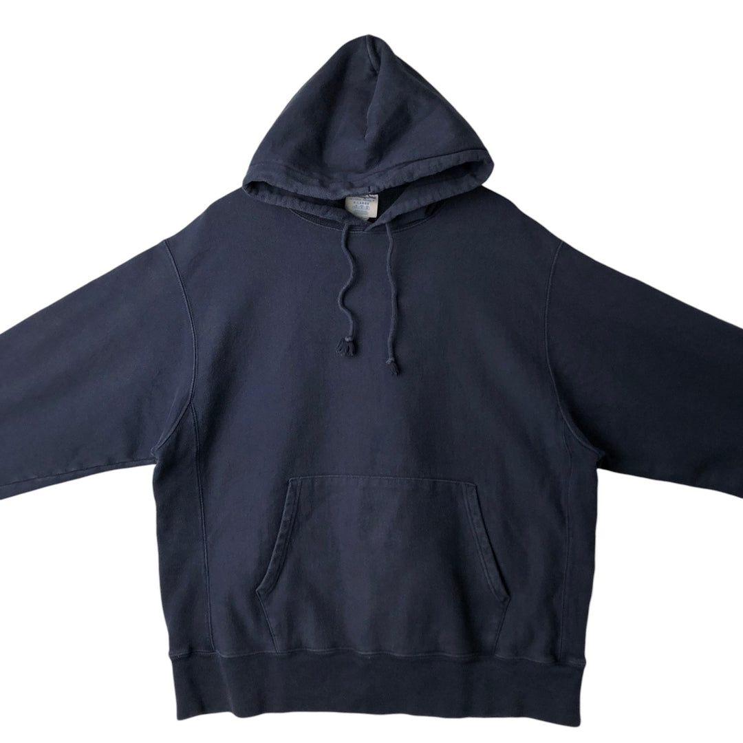 2000'S Champion Reverse Weave Blank Sweatshirt Hoodie (Men's XL equivalent) cotton navy blue type Vintage Second Hand