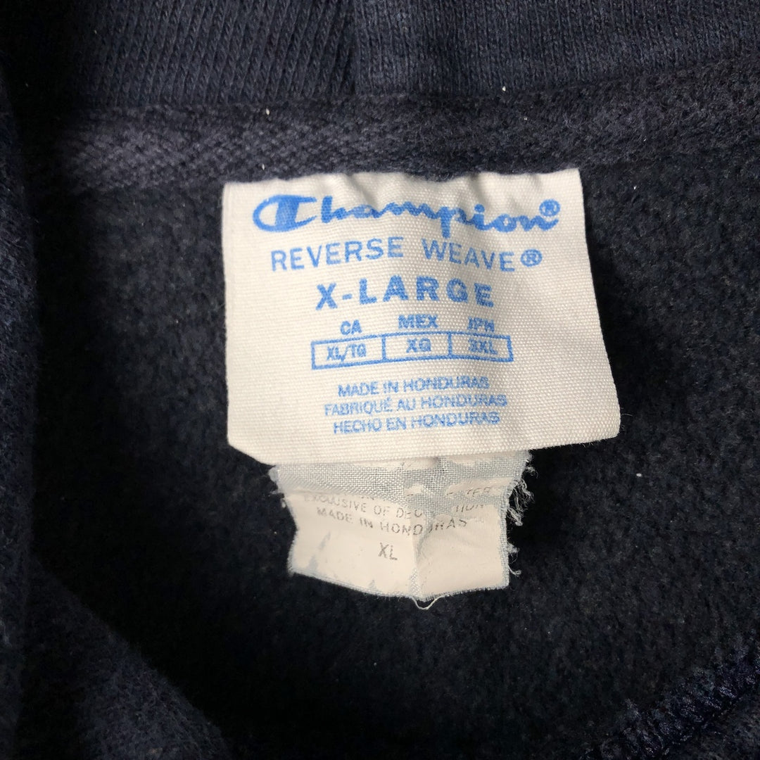 2000'S Champion Reverse Weave Blank Sweatshirt Hoodie (Men's XL equivalent) cotton navy blue type Vintage Second Hand