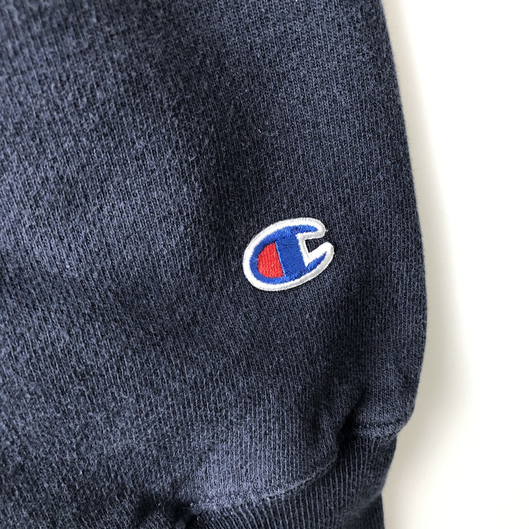 2000'S Champion Reverse Weave Blank Sweatshirt Hoodie (Men's XL equivalent) cotton navy blue type Vintage Second Hand