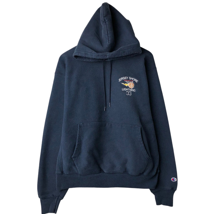 2000'S Champion Premium Reverse Weave Sweatshirt Pullover Hoodie, Men's Size L cotton navy blue type Vintage Second Hand