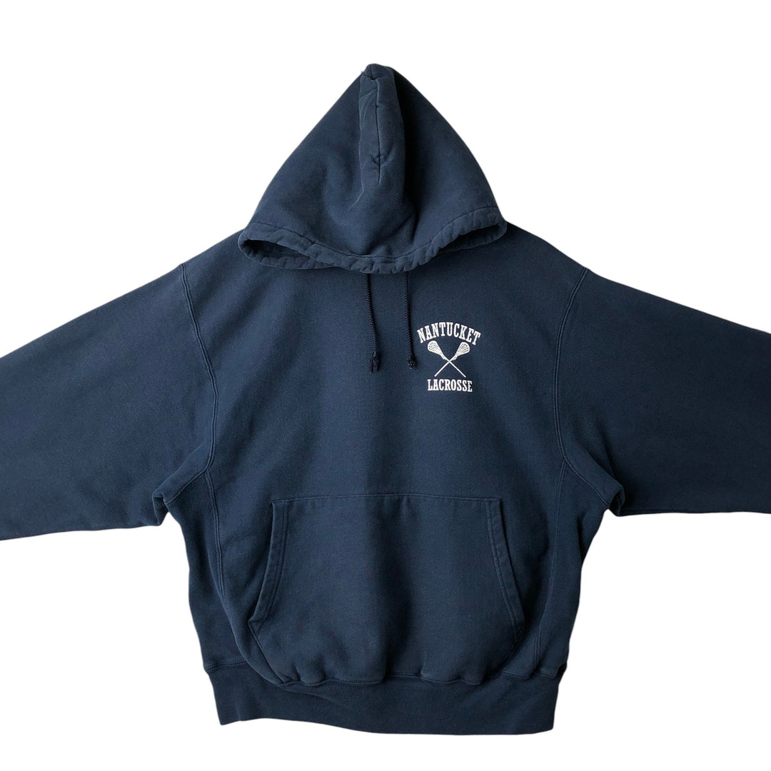 2000'S Champion Premium Reverse Weave Sweatshirt Pullover Hoodie, Men's Size M cotton navy blue type Vintage Second Hand