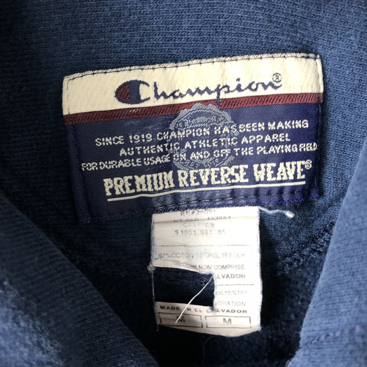 2000'S Champion Premium Reverse Weave Sweatshirt Pullover Hoodie, Men's Size M cotton navy blue type Vintage Second Hand
