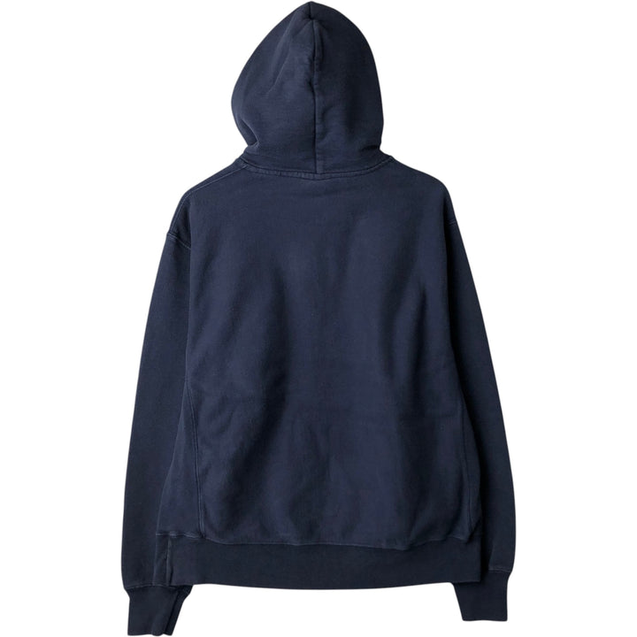 Champion Reverse Weave Plain Blank Sweatshirt Hoodie (Men's Size L equivalent) cotton navy blue type Vintage Second Hand