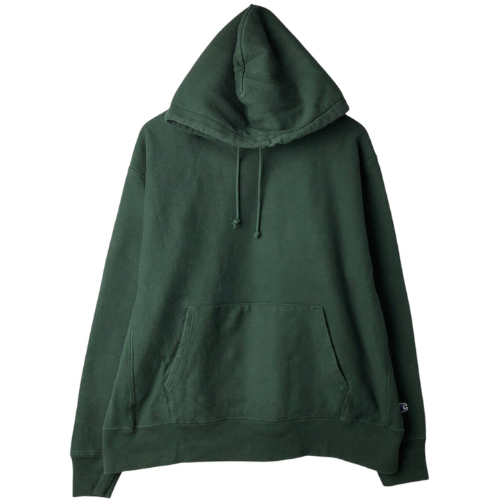 Champion Reverse Weave Plain Blank Sweatshirt Hoodie (Men's XL equivalent) cotton Green type dark green Vintage Second Hand