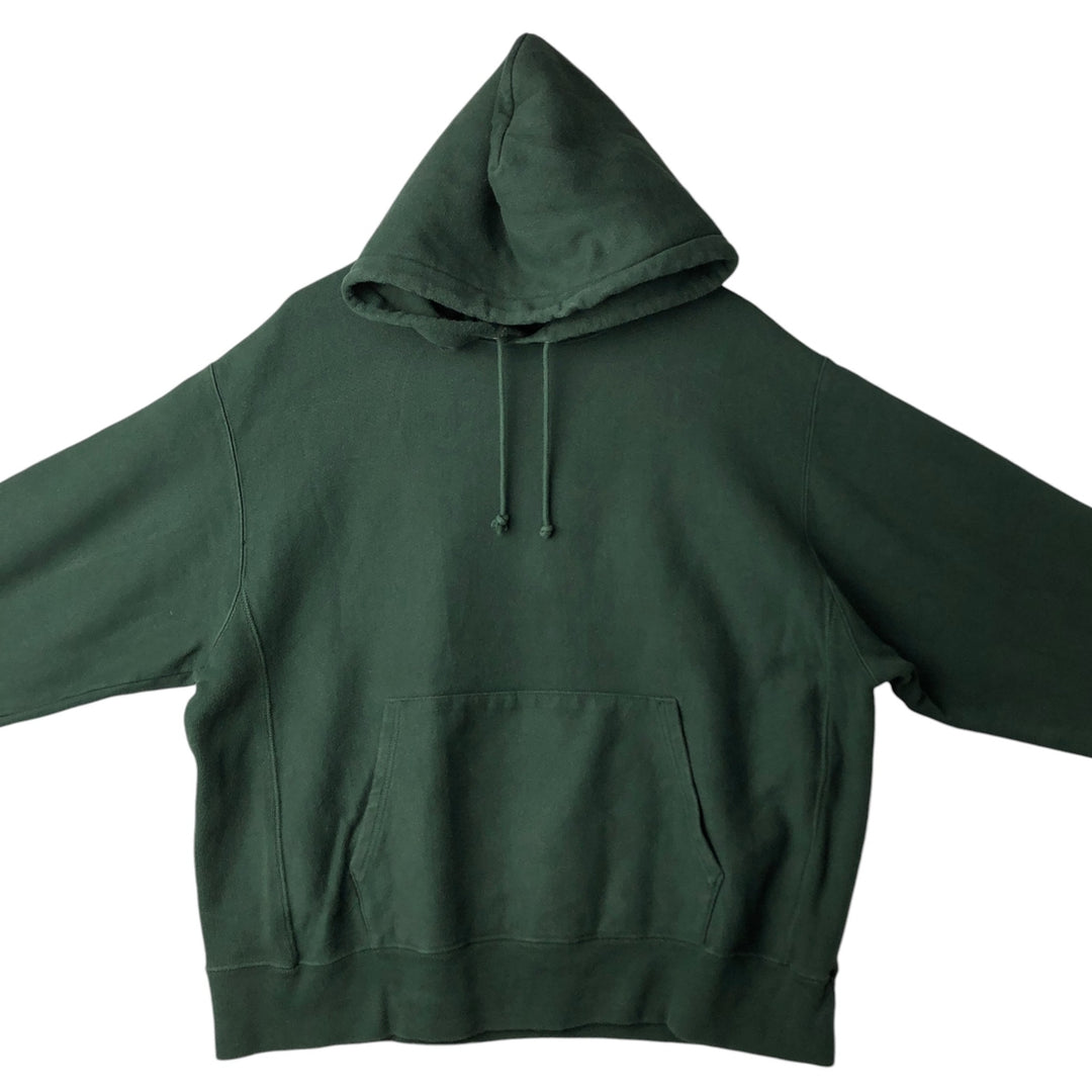 Champion Reverse Weave Plain Blank Sweatshirt Hoodie (Men's XL equivalent) cotton Green type dark green Vintage Second Hand