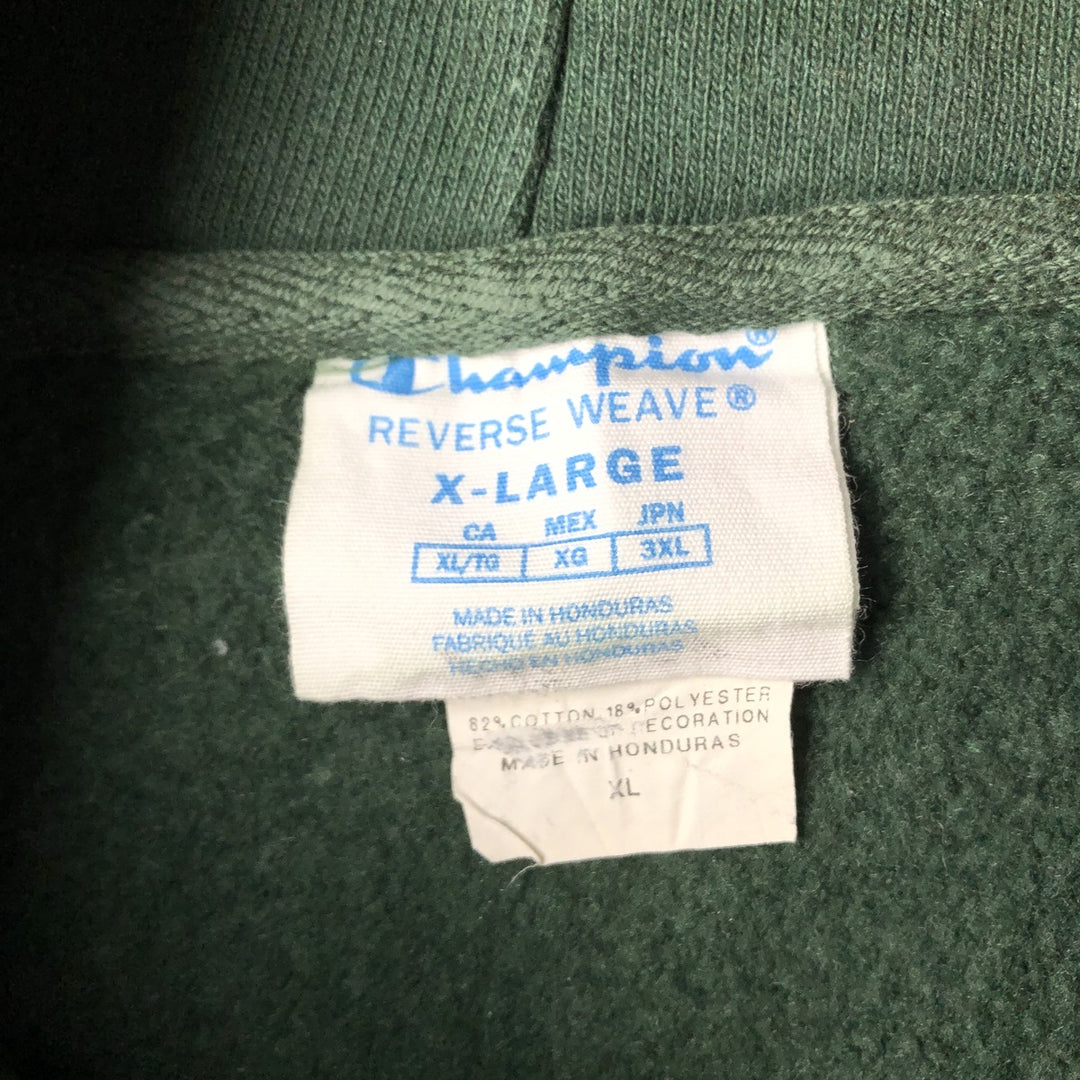 Champion Reverse Weave Plain Blank Sweatshirt Hoodie (Men's XL equivalent) cotton Green type dark green Vintage Second Hand
