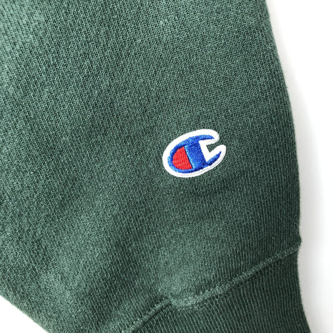 Champion Reverse Weave Plain Blank Sweatshirt Hoodie (Men's XL equivalent) cotton Green type dark green Vintage Second Hand