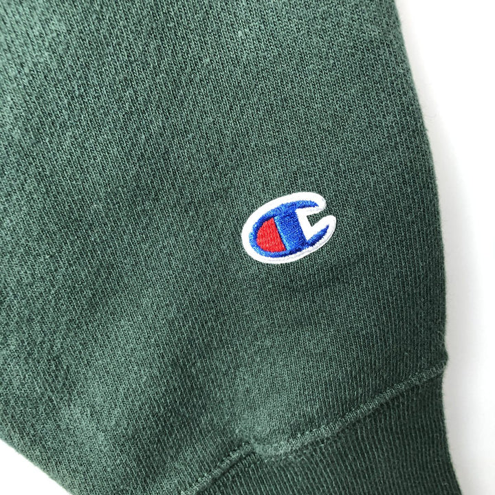 Champion Reverse Weave Plain Blank Sweatshirt Hoodie (Men's XL equivalent) cotton Green type dark green Vintage Second Hand