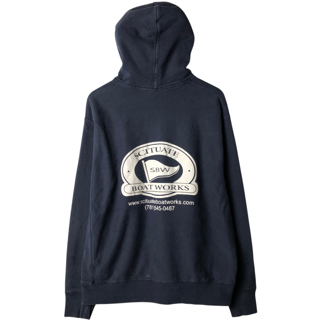 2000'S Champion sweatshirt pullover hoodie, men's size XL (approx.) cotton navy blue type Vintage Second Hand