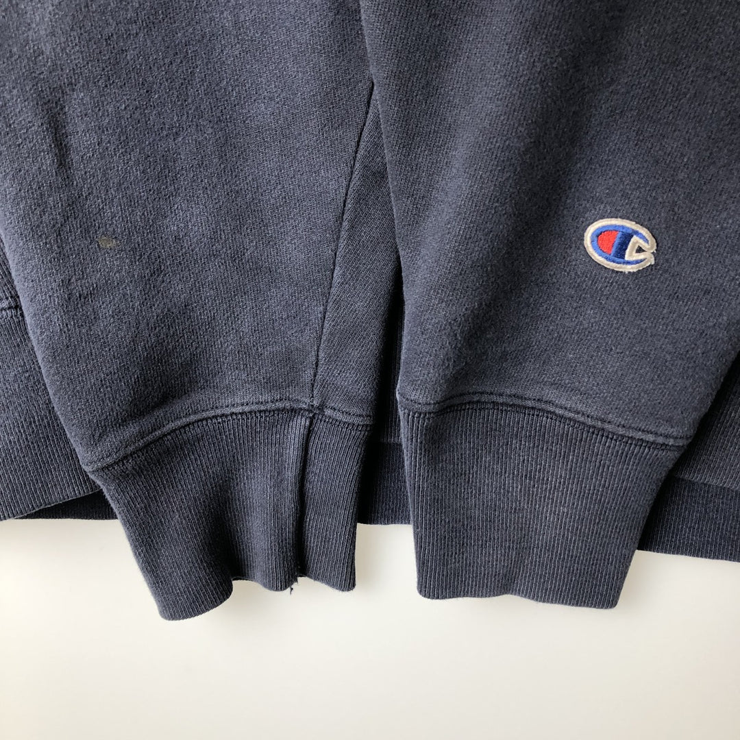 2000'S Champion sweatshirt pullover hoodie, men's size XL (approx.) cotton navy blue type Vintage Second Hand