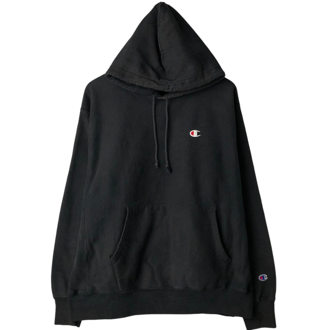 Champion REVERSE WEAVE Reverse Weave Sweat Pullover Hoodie Men's XL cotton black type Vintage Second Hand