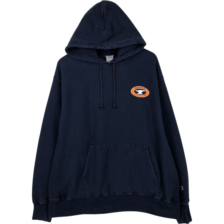 2000'S Champion sweatshirt pullover hoodie, men's size XL (approx.) cotton navy blue type Vintage Second Hand