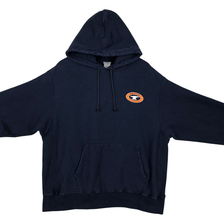 2000'S Champion sweatshirt pullover hoodie, men's size XL (approx.) cotton navy blue type Vintage Second Hand