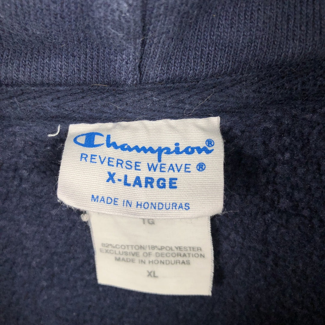 2000'S Champion sweatshirt pullover hoodie, men's size XL (approx.) cotton navy blue type Vintage Second Hand