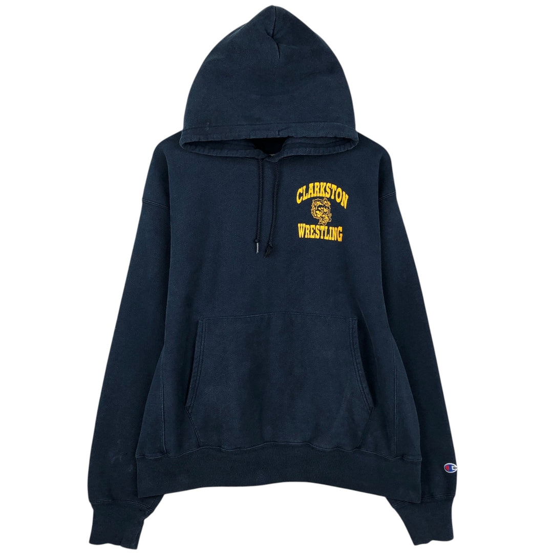 2000'S Champion sweatshirt pullover hoodie, men's size L (approx.) cotton navy blue type Vintage Second Hand