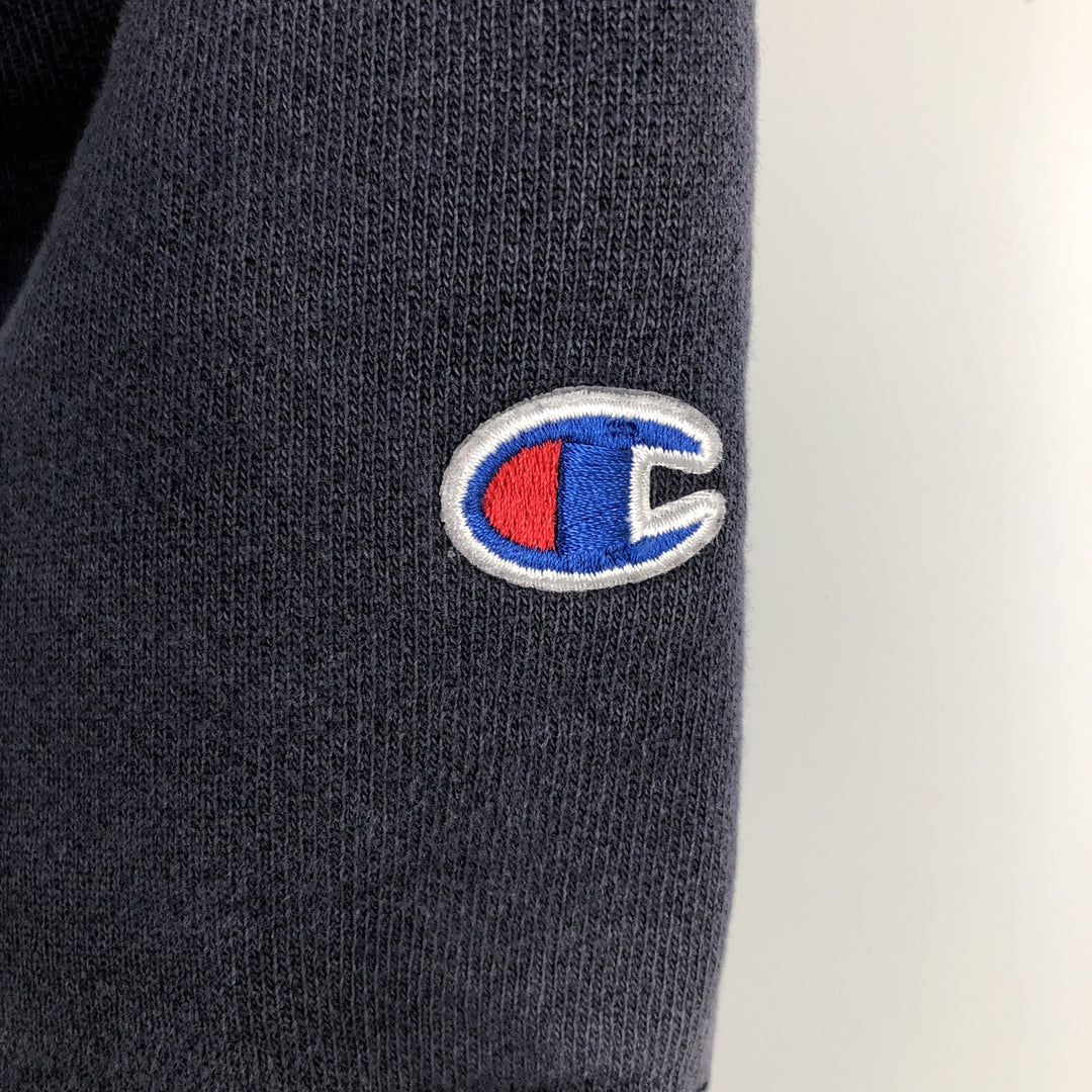2000'S Champion sweatshirt pullover hoodie, men's size XL (approx.) cotton navy blue type Vintage Second Hand