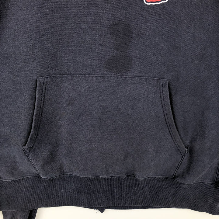2000'S Champion sweatshirt pullover hoodie, men's size XL (approx.) cotton navy blue type Vintage Second Hand
