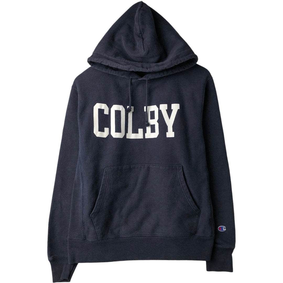 Champion REVERSE WEAVE College Sweat Full-Zip Hoodie, Men's Size M (approx.) cotton navy blue type Vintage Second Hand