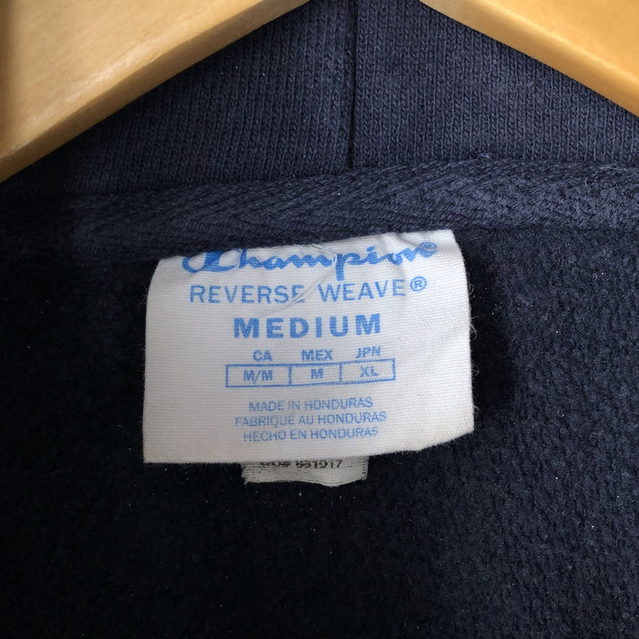 Champion REVERSE WEAVE College Sweat Full-Zip Hoodie, Men's Size M (approx.) cotton navy blue type Vintage Second Hand