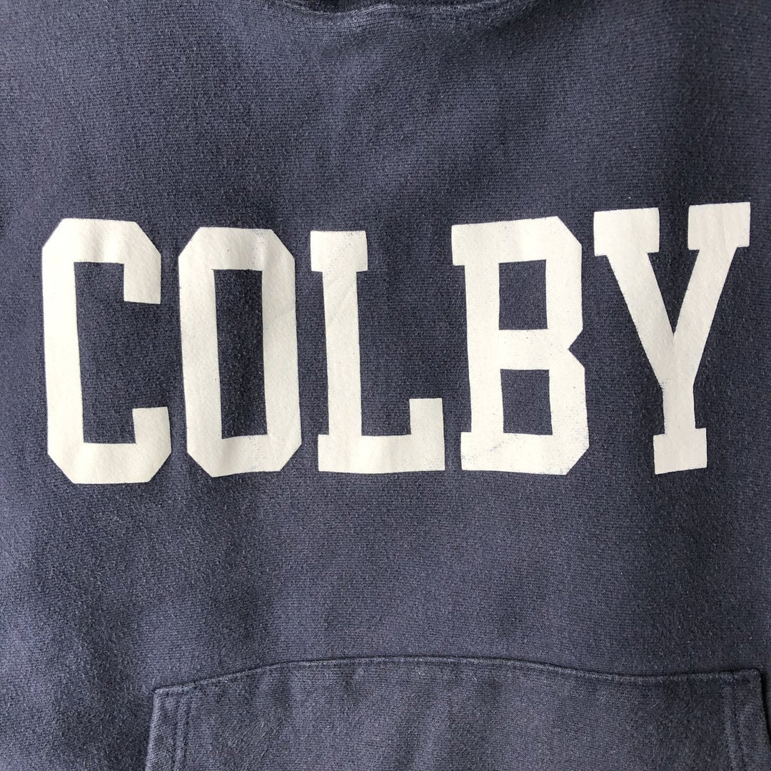 Champion REVERSE WEAVE College Sweat Full-Zip Hoodie, Men's Size M (approx.) cotton navy blue type Vintage Second Hand