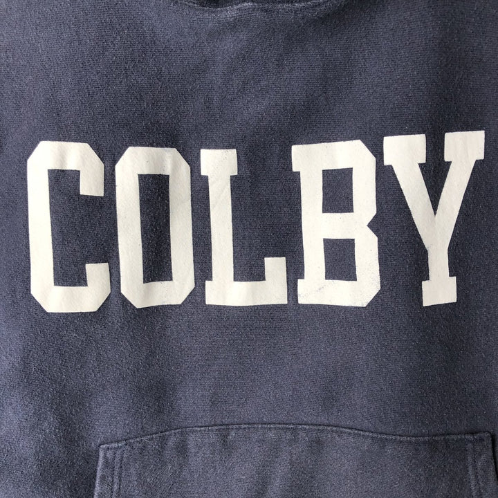 Champion REVERSE WEAVE College Sweat Full-Zip Hoodie, Men's Size M (approx.) cotton navy blue type Vintage Second Hand