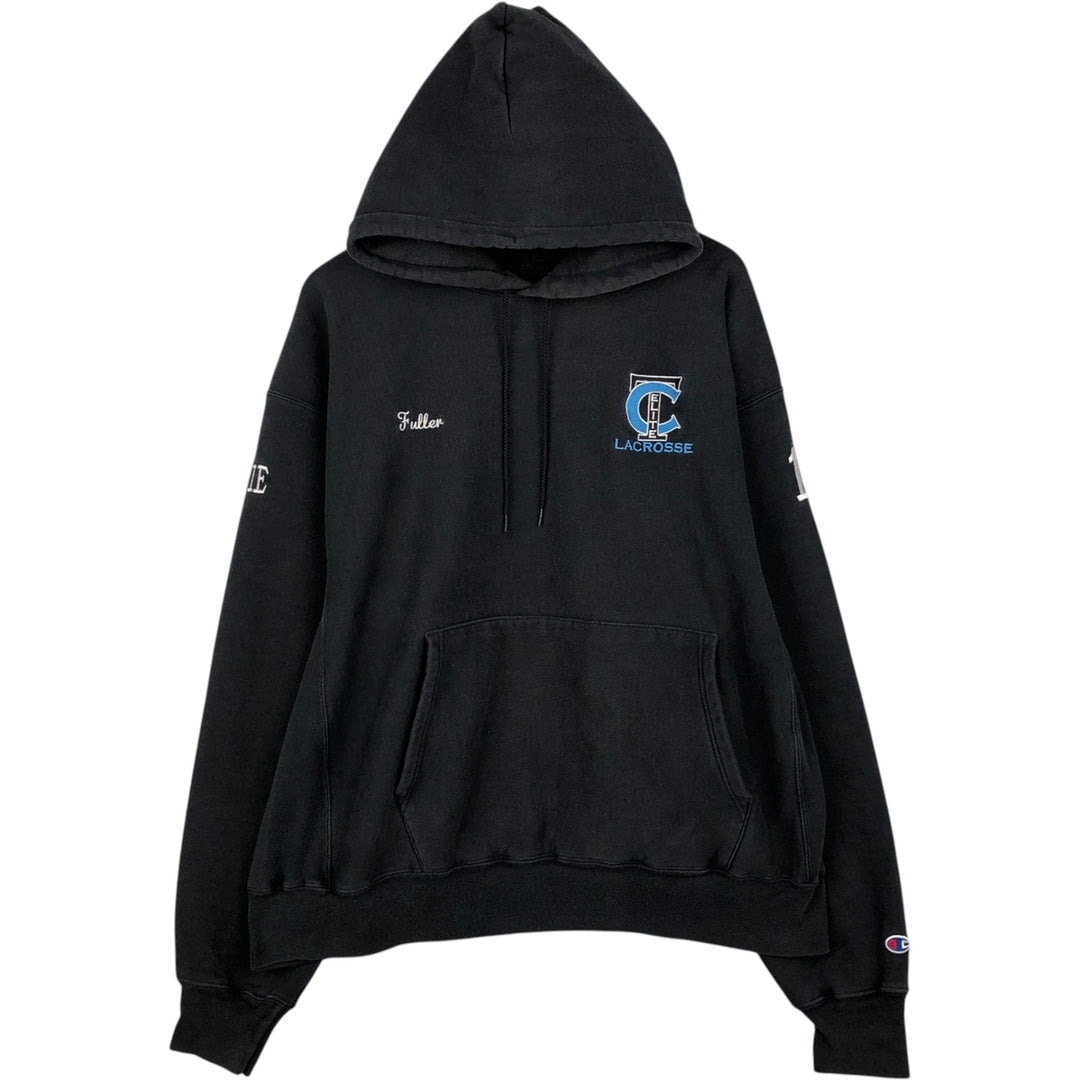 2000'S Champion sweatshirt pullover hoodie, men's size XL (approx.) cotton Charcoal Vintage Second Hand