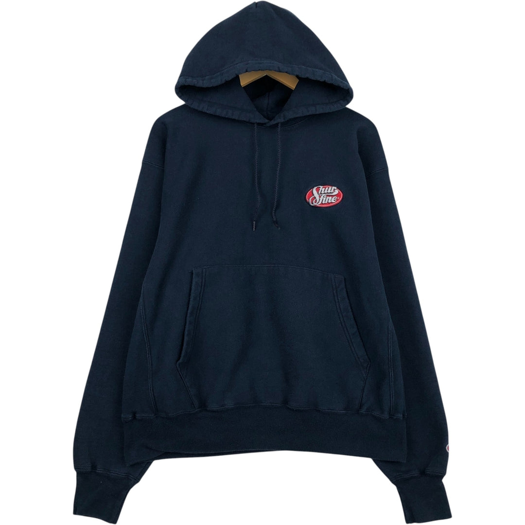2000'S Champion sweatshirt pullover hoodie, men's size L (approx.) cotton navy blue type Vintage Second Hand