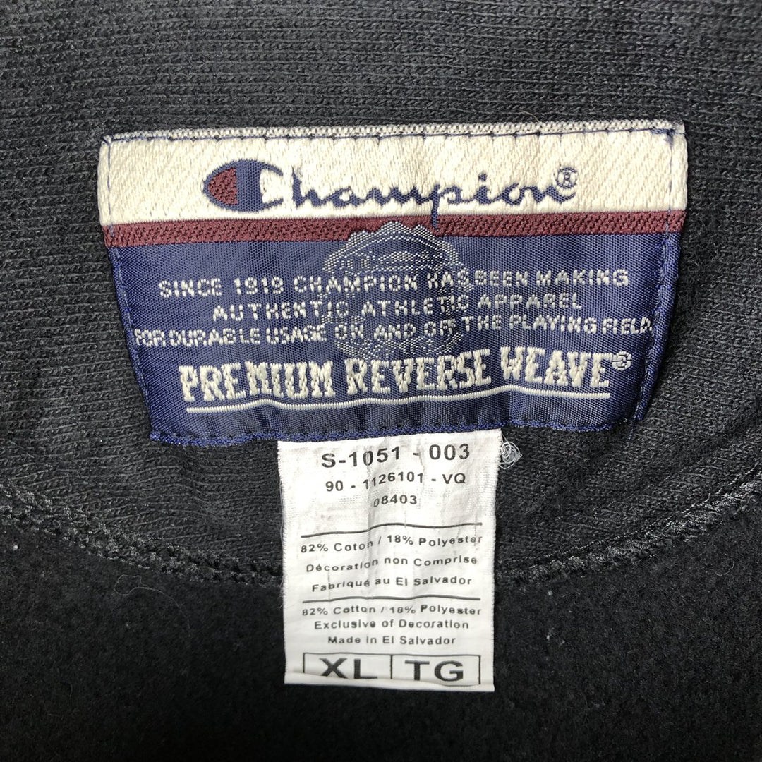 2000'S Champion College Sweatshirt Pullover Hoodie, Men's XL cotton black type Vintage Second Hand